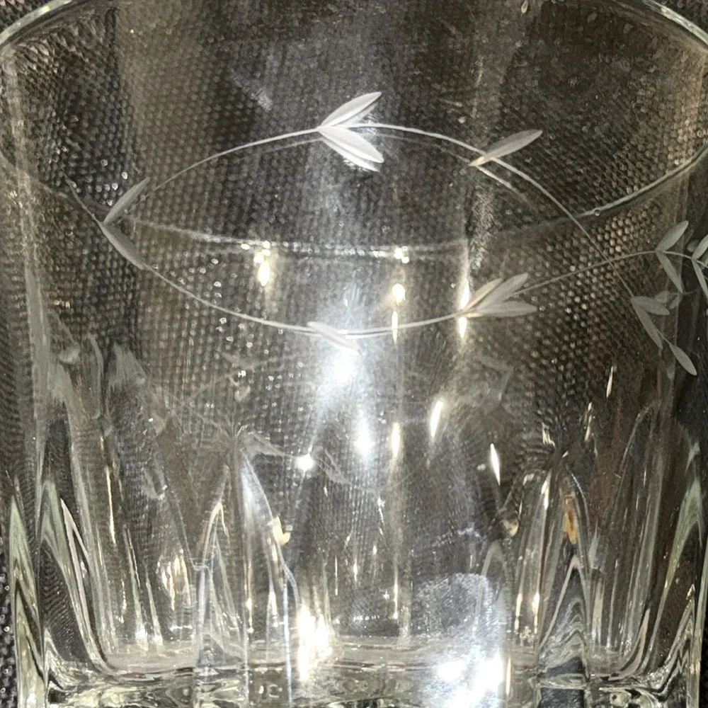 Vintage Barware Crystal Ice Bucket Princess House Clear Regency Etched Floral